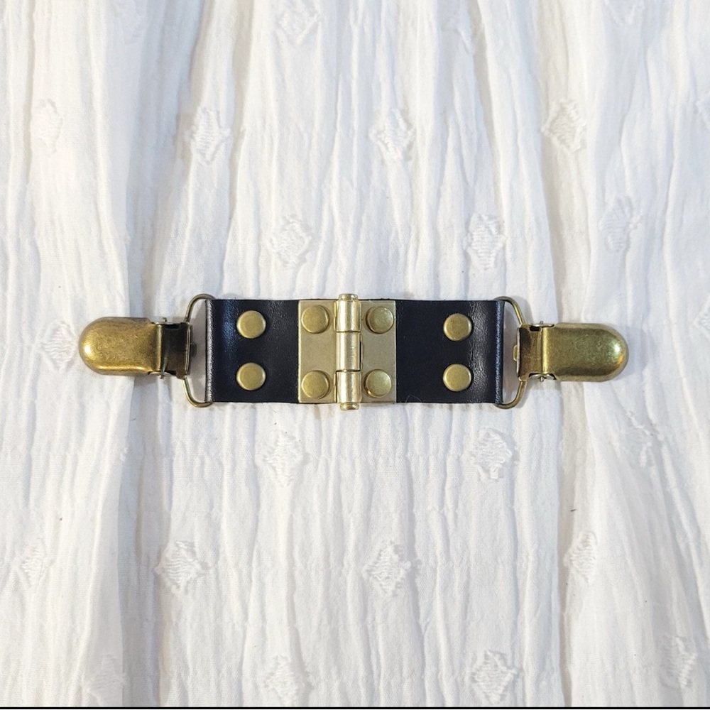 Black and brass dress clip for cinching hip of dresses tighter in back!
